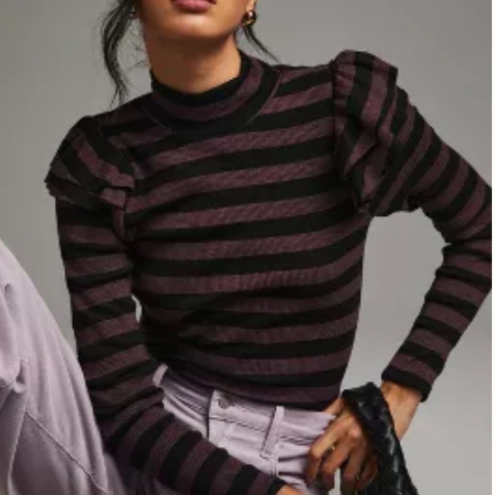 T.La Ruffled Turtleneck Top